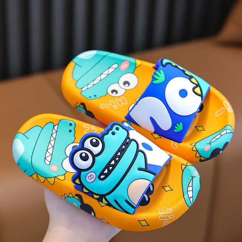 2024 New Summer Slippers Boys Girls Beach Sandals Fashion Print Thick Soled EVA Home Slipper Non-slip Indoor Bathroom Flip Flop