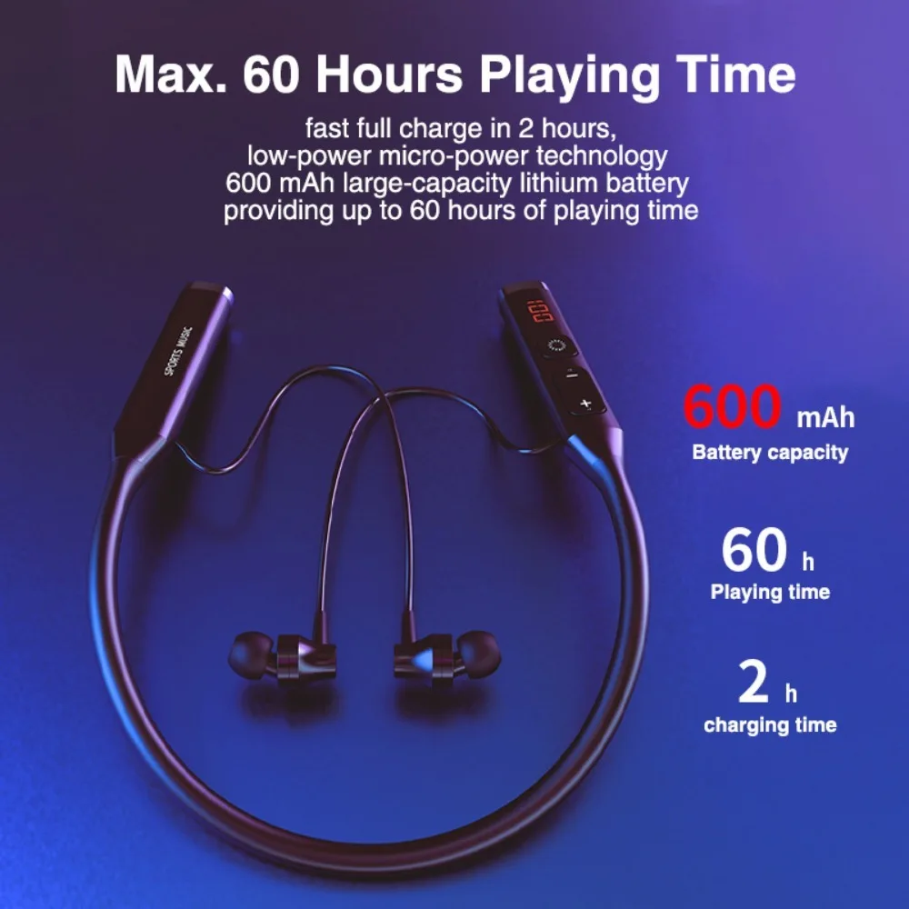 2025 New Model High Appearance Value Neck-hung Bluetooth Headphones Non-In-Ear Comfortable To Wear Noise Cancellation Stereo Sou view 4