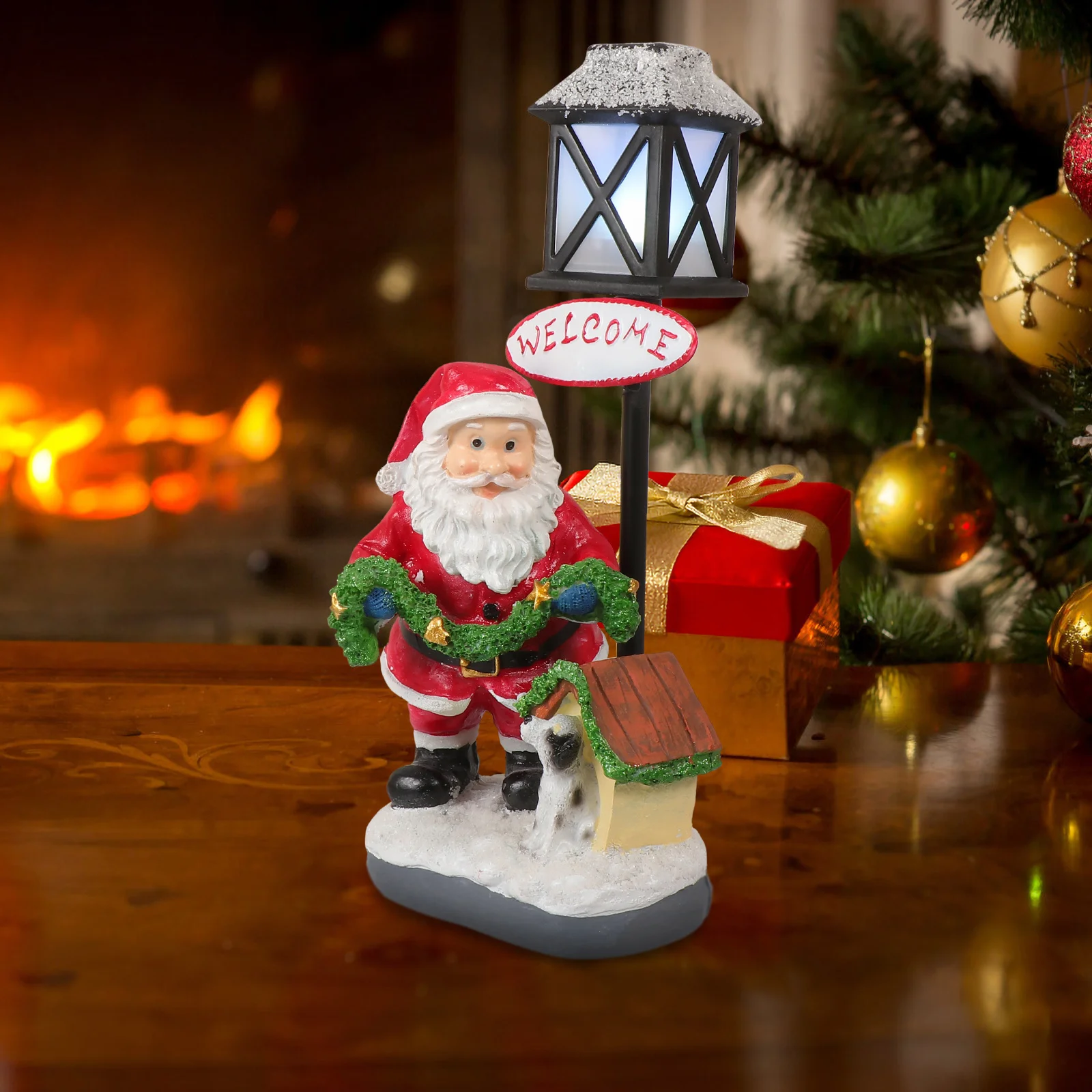 الراتنج عيد الميلاد ليلة مصباح ديكور صغير لطيف سطح المكتب زخرفة لمكتب المنزل عطلة حفلة عيد الميلاد ضوء الزينة