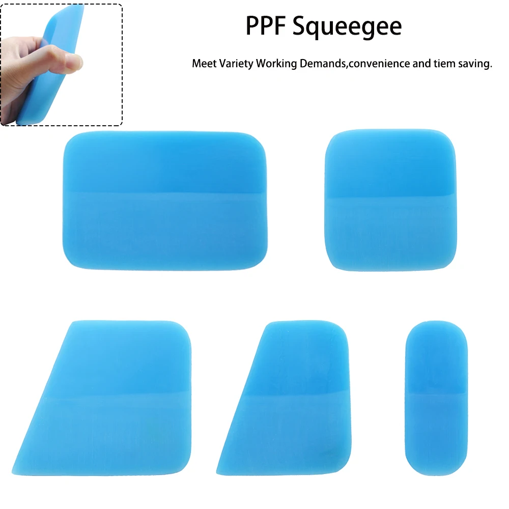 5Pcs Soft Rubber PPF Squeegee Kit Anti-Scratch TPU Scraper for Paint Protection Film Installation,Water Wiper/Household Cleaning