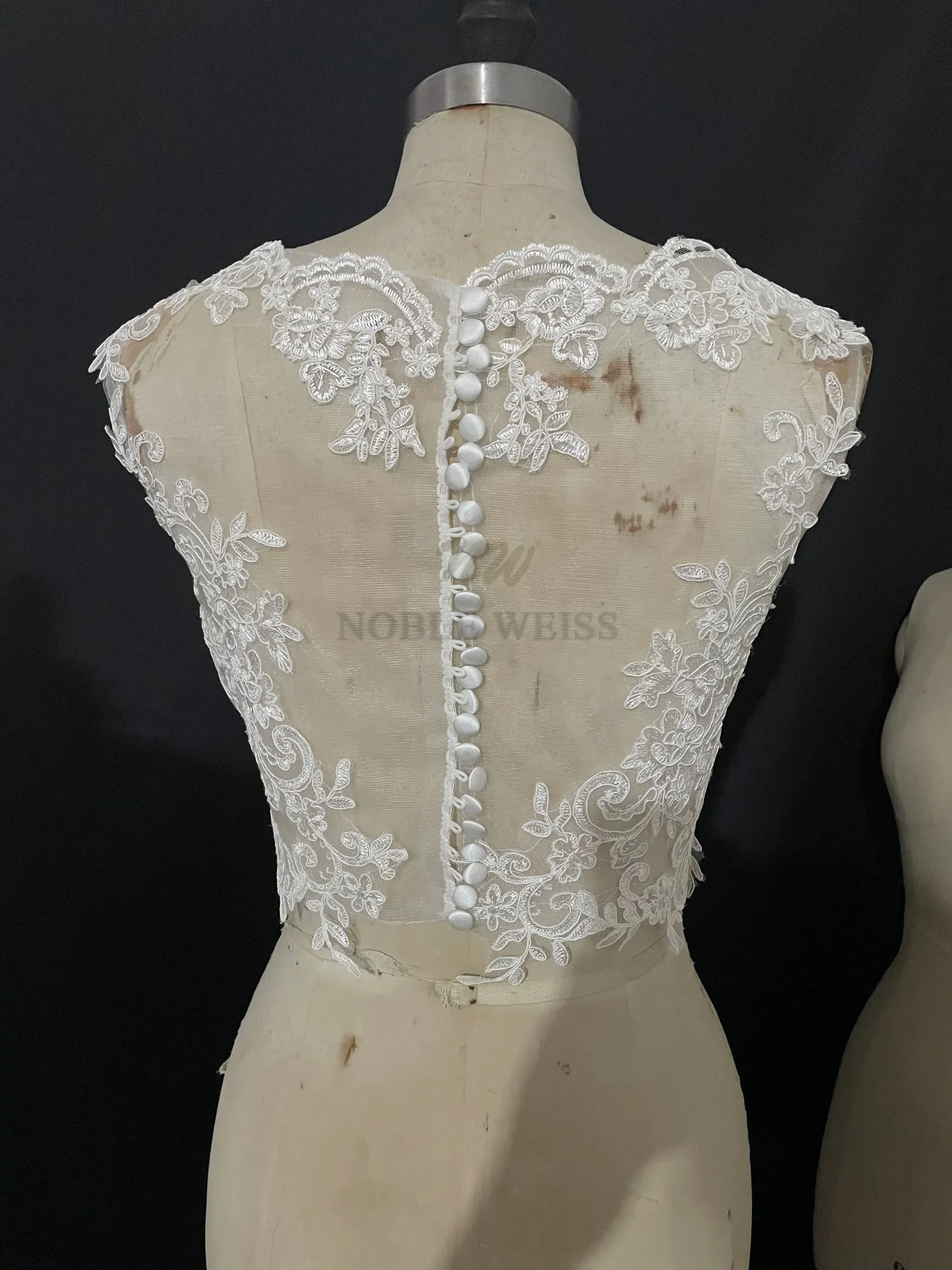 Veste de mariée en fibre de dentelle personnalisée, enveloppes de patients Scoop pour la fête de mariage, Rhde promo, pas cher