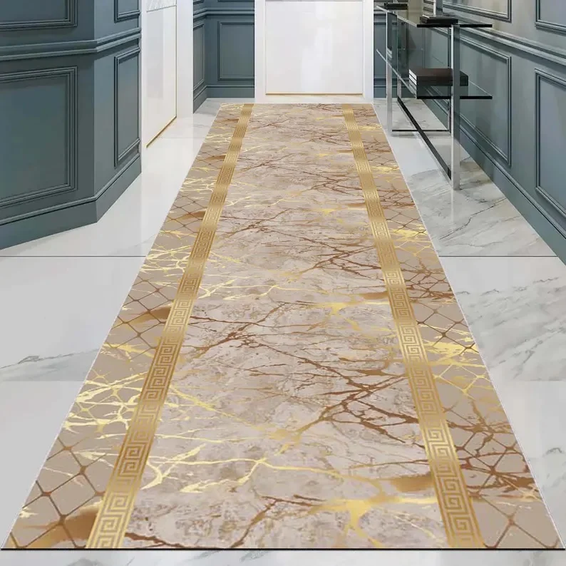 Tapis de couloir de bordure en marbre, tapis de porte à motifs, pour entrée, cuisine, couloir, chevet, canapé, décoration de la maison