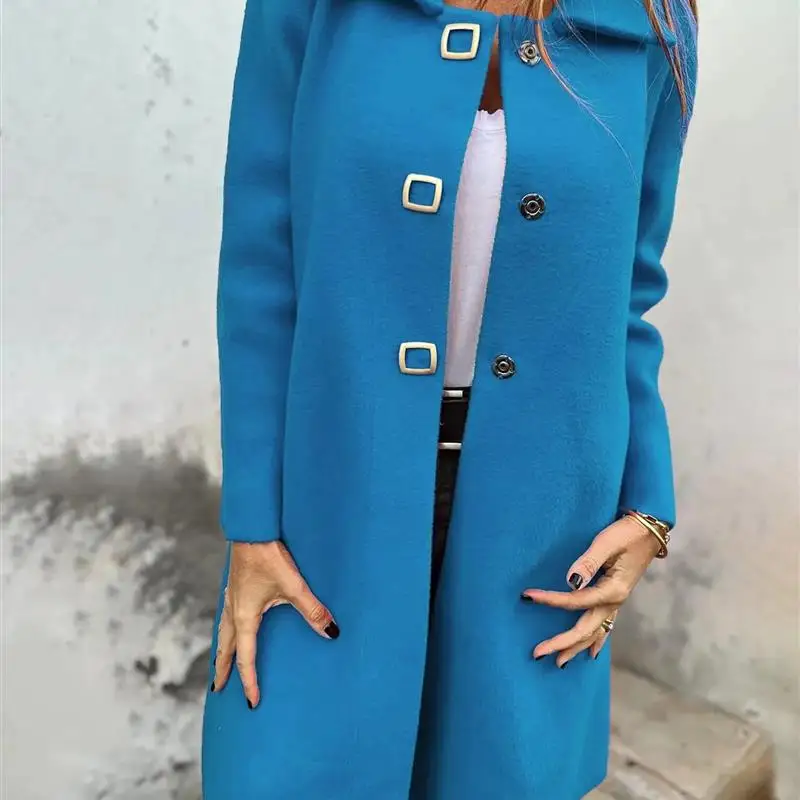 

Однобортное шерстяное пальто миди однотонного цвета, длинное, зимнее, классическое, элегантное, без фирменной марки.