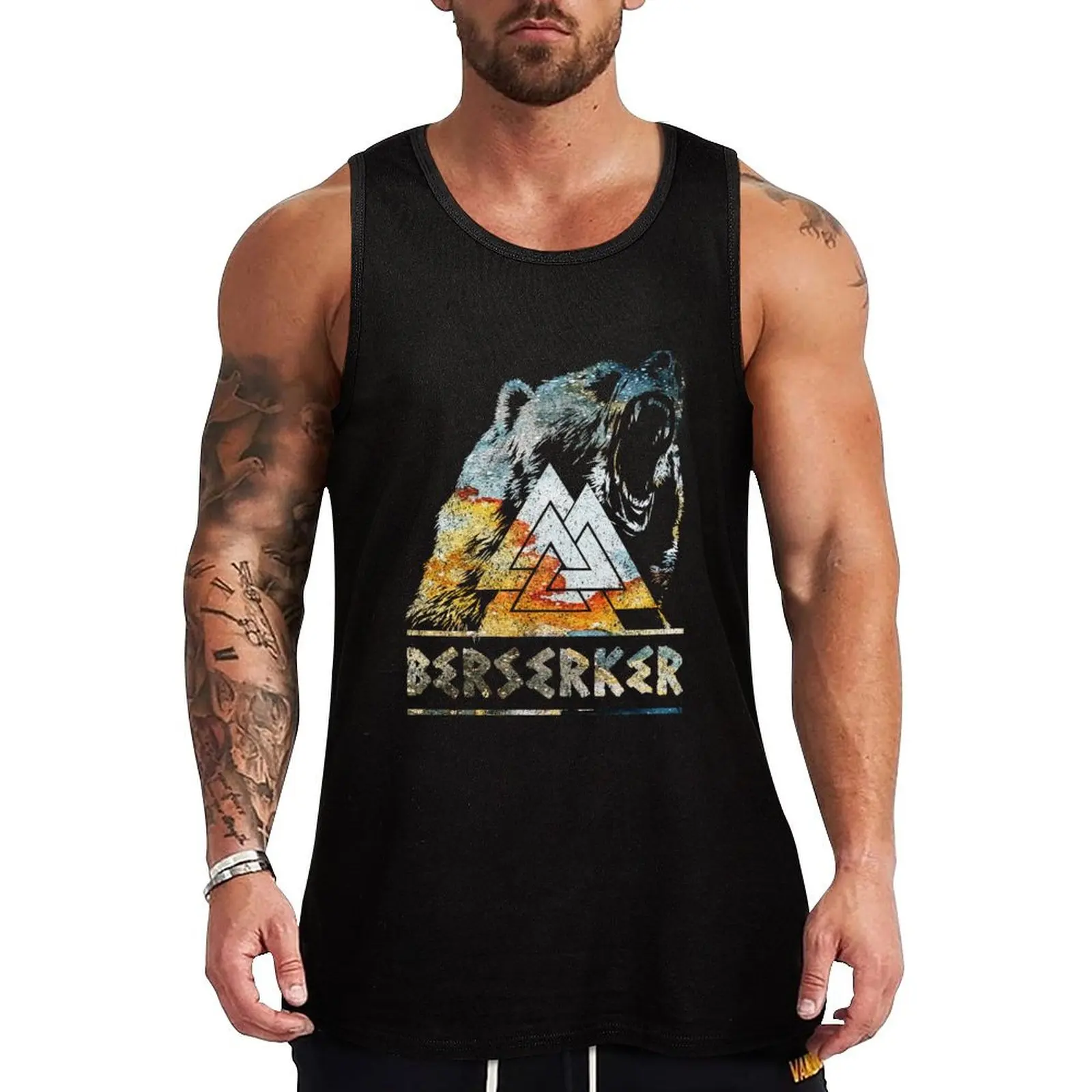 

Berserker Viking Valknut Viking Viking Symbol майка футболка с мышцами жилеты без рукавов спортивная одежда мужской фитнес