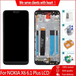 5.8 inches For Nokia 6.1 Plus Display Touch Screen Digitizer Replacement Module For For Nokia X6 LCD With Frame