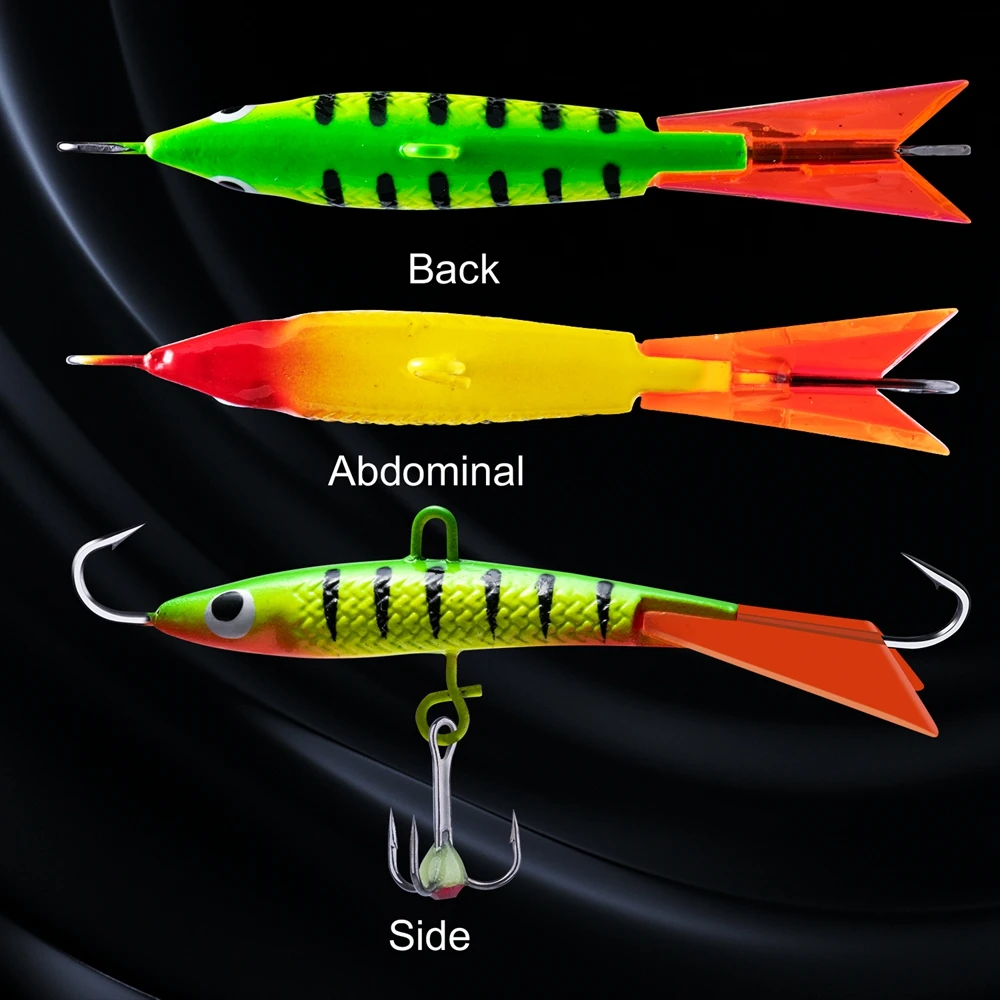 Goture 1PC Winter Balanced Jig 7.0cm 15.7g Ice Fishing Lure #10Hook Jigging Luminous Bait Minnow Balance for Winter Fishing Pike