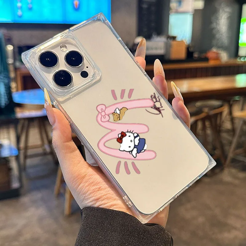 Airbags de canto de capa de telefone macia quadrada transparente à prova de choque compatível com iPhone 12 13 14 15 16 17