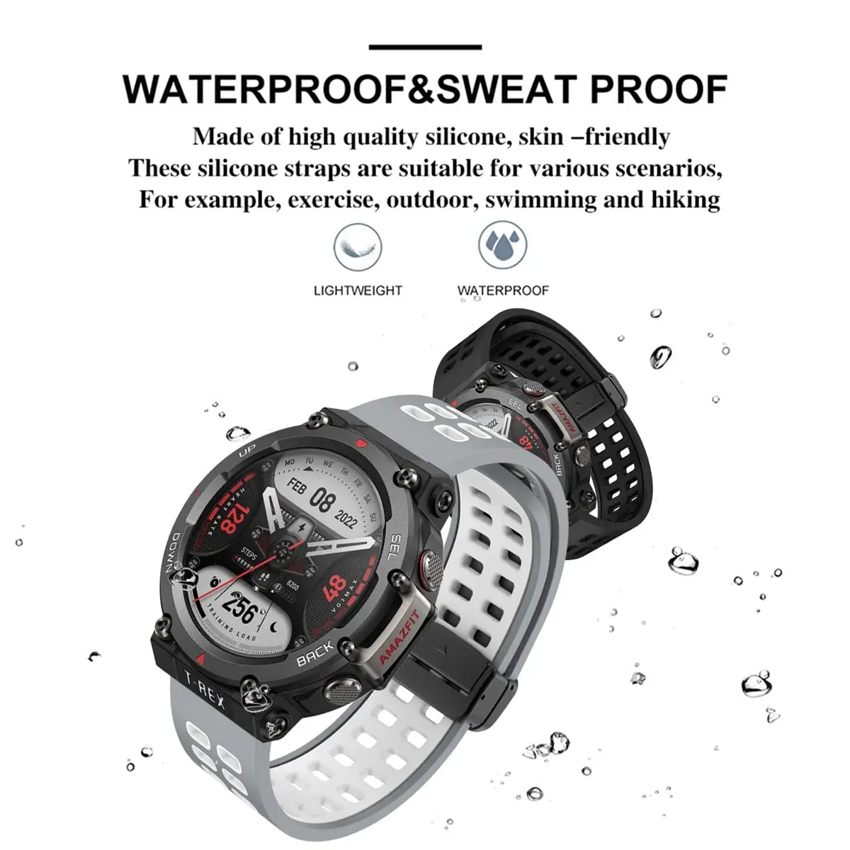 Магнитный ремешок, совместимый с Amazfit T-Rex 2 Band, мягкий силиконовый ремешок, дышащие сменные спортивные ремешки с магнитной пряжкой