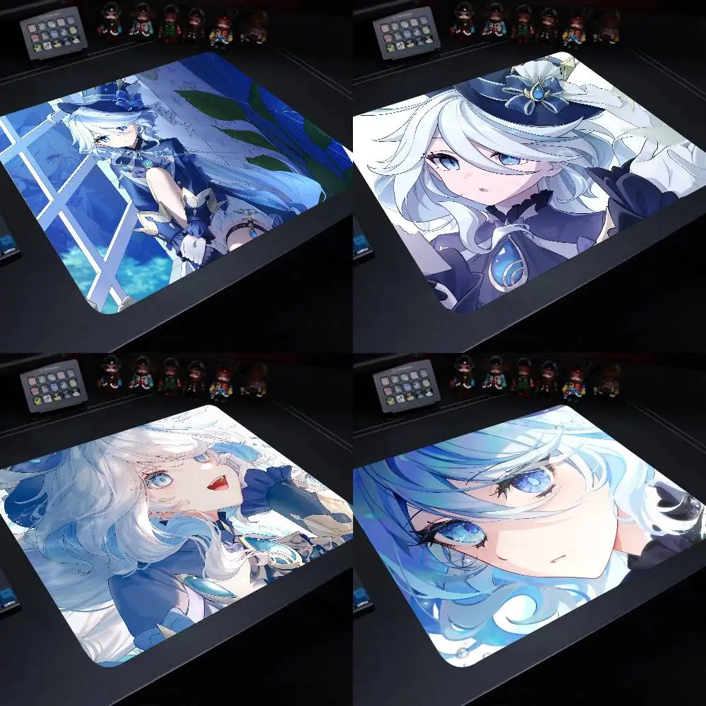 Furina Genshin Impact Mouse Pad 22X18 Square Computer Accessories Office Game Table Mats Rubber Anti-slip Mousepads
