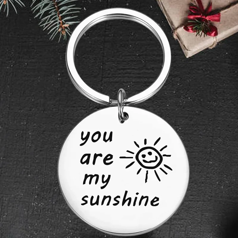 

Cute You Are My Sunshine Inspirational Keychain pendant Lovers Couple key chain Husband Wife Birthday Gift