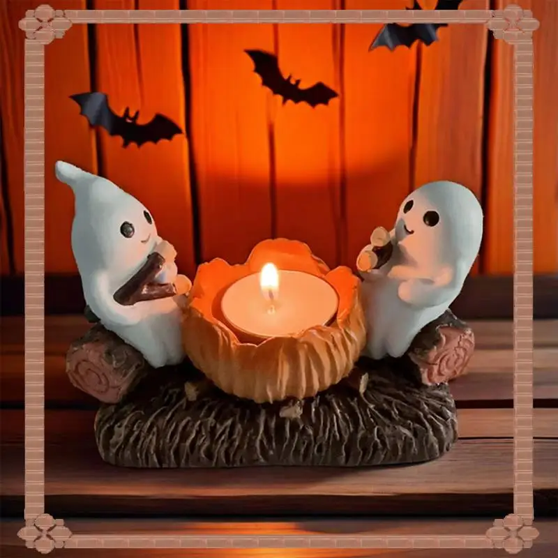 24-Hour Delivery Ghost Candle Holder Decorative Stand Without Candles, Halloween Home Decoration, Ghost Design, Perfect For Spoo