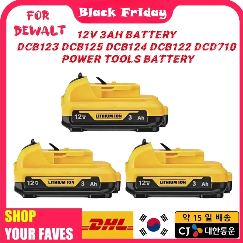 

Replacement for Dewalt DCB120 Lithium-ion Batteries 12V 3Ah Battery DCB123 DCB125 DCB124 DCB122 DCD710 Power Tools Battery