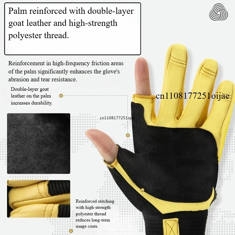 Outdoor Mountaineering Rock Climbing Sheepskin Gloves Rope Bridge Rescue Downhill Non-slip Wear-resistant Adventure