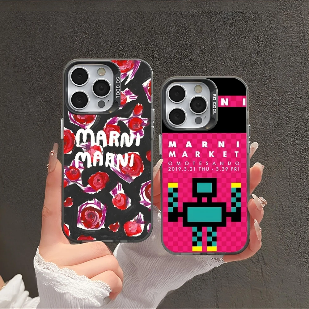 Fashion M-marniES Phone Case Black White Cool Phone Case For IPhone 16 15 14 13 12 Pro Max 11 2024 Fashion Couple