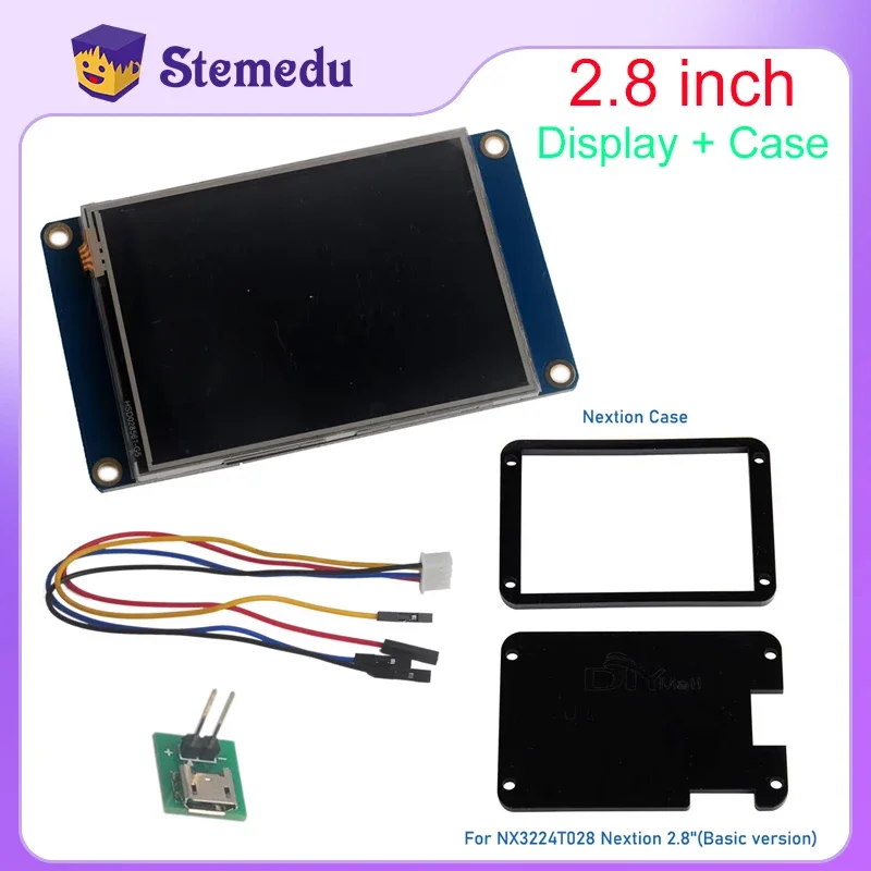 Nextion 2.8 inch USART HMI LCD Touch Display Screen Module NX3224T028 Basic Version + Black Shell Case for Arduino Raspberry Pi