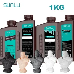 Resina de fotopolímero SUNLU de 1KG estándar/como ABS/baseado de PLANT/lavado con agua 1000G/botella de 405nm para la mayoría de las impresoras 3D SLA/DLP/LCD