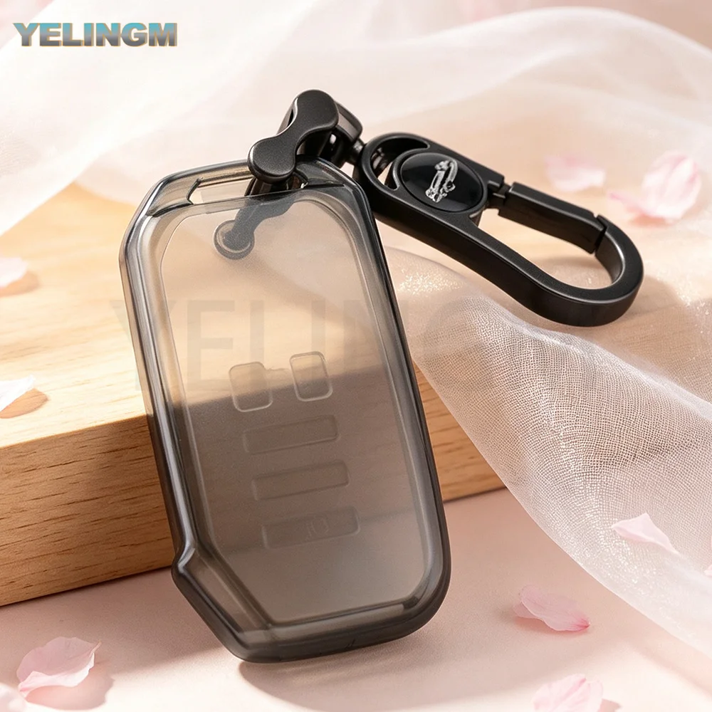 Transparente TPU Schlüsselhülle 7-Tasten Autoschlüssel-Etui für Kia Sportage Niro Hybrid Sorento MQ4 EV6 GT-Line K8 V6