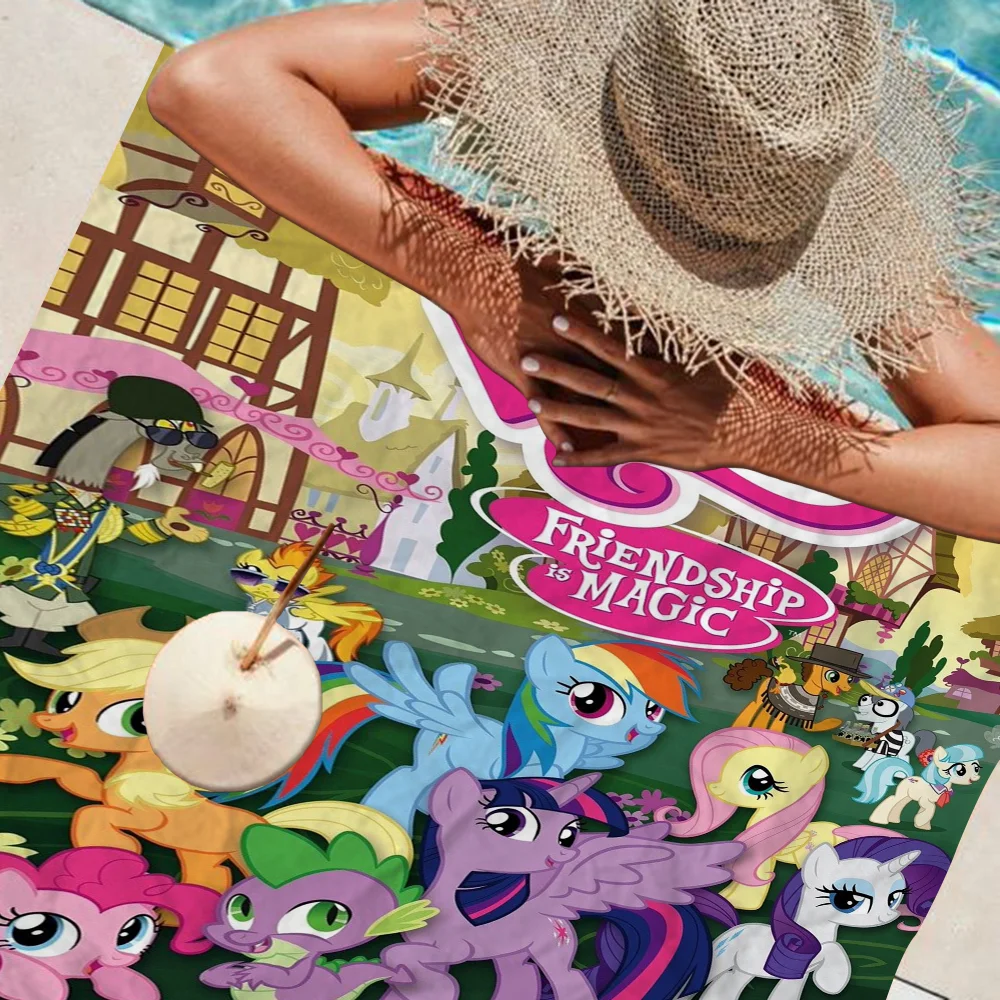 My L-Little P-Pony Beach Towels Shower Towel Sauna Travel Spa Microfiber Quick Dry Gym Accessories Cute Room Decor