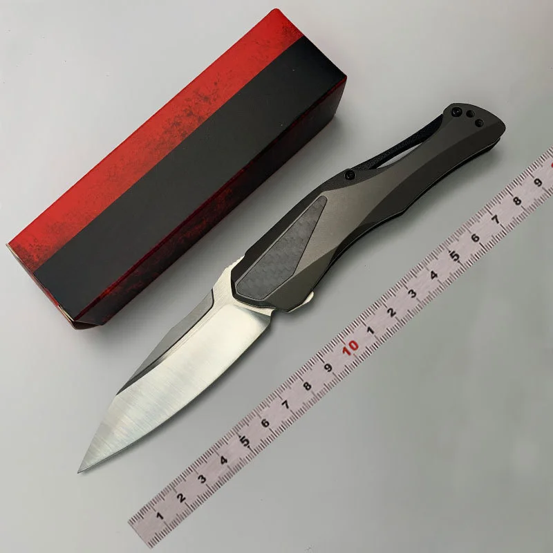 

5500 Outdoor Folding Knife Camping Portable Knife Aluminum Alloy Inlaid Carbon Fiber Mini Multifunctional Tool D2