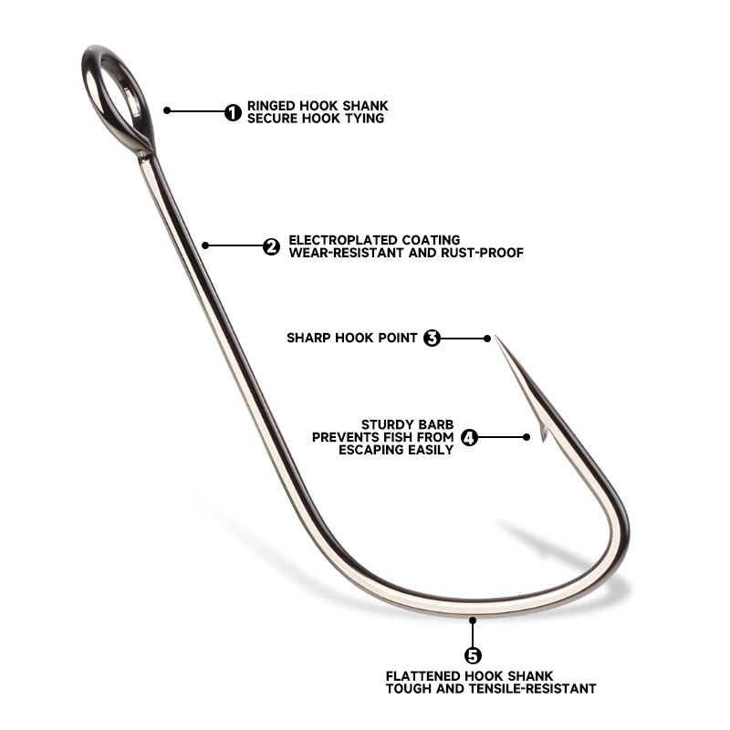 Picture 4: Supercontinent 2#-12# 10pcs Barb Hook Fishing hook big ring Single Hooks tackle Worm Hooks With big eyes Ring