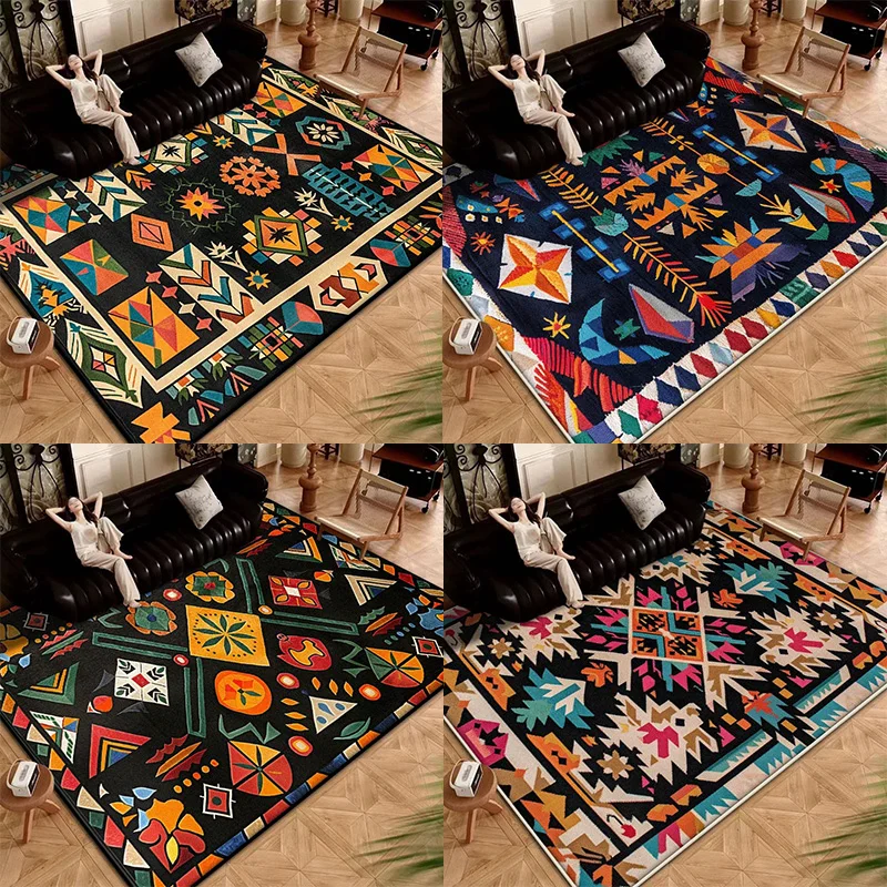 

Bohemian Rug for American-Style Living Room Sofa and Bedroom Bedside Washable Non-Slip Decor