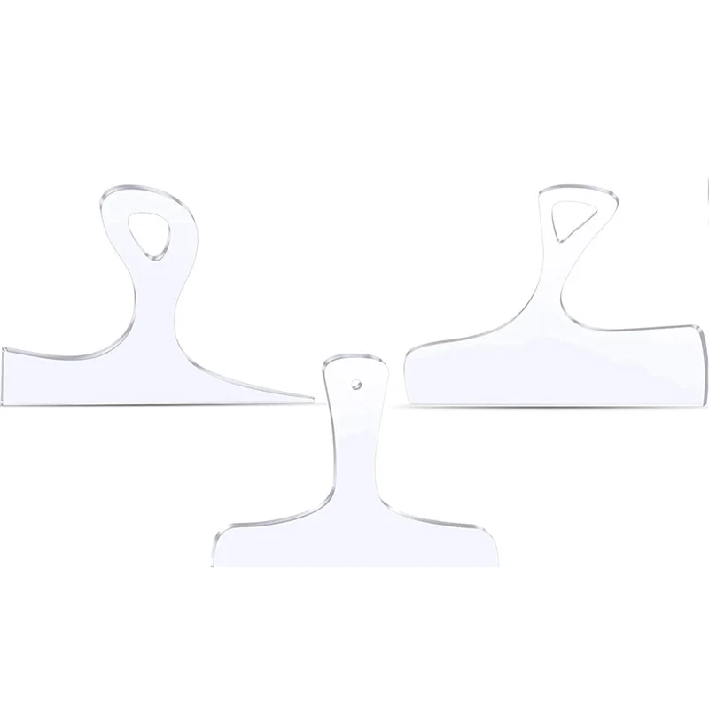 

3 шт. шаблон для одежды с акриловой ручкой, шаблон фрезерного станка, угловые трафареты с пышными трафаретами-AT36