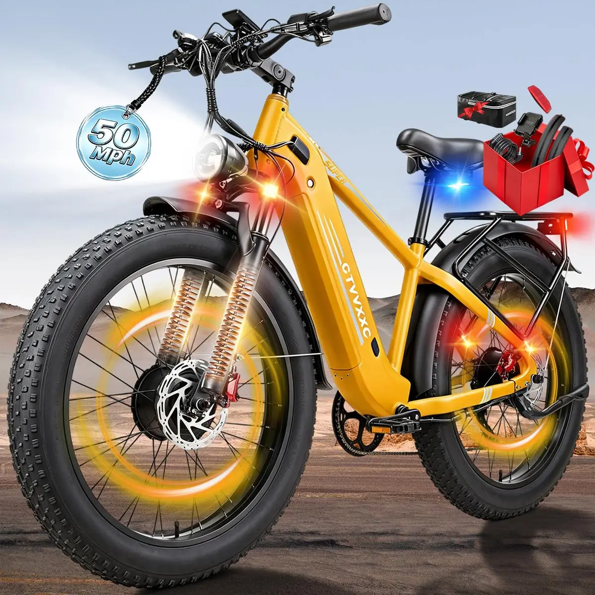 9000W Peak 52V 30Ah Dual Motor Electric Bike for Adults 100 Miles Range, Customized
