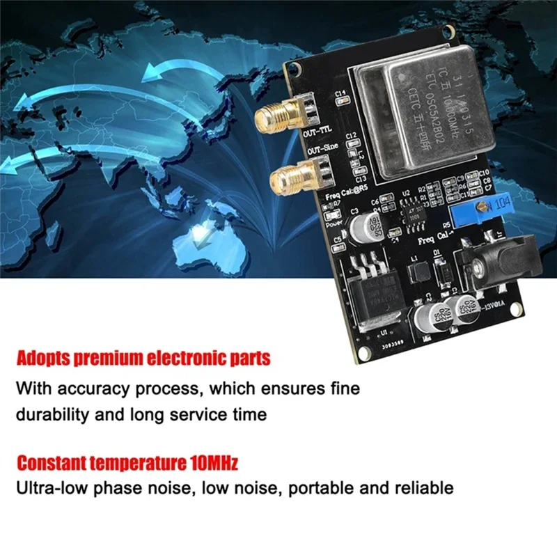 Constant Temperature 10Mhz OCXO Frequency Reference Source Sine Wave Square Wave Frequency Trimming Reference Module Accessories