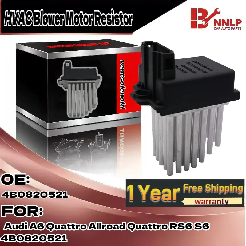 

For HVAC Blower Motor Resistor for Audi A6 Quattro Allroad Quattro RS6 S6 4B0820521