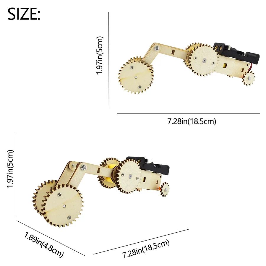 Forward and Backward Gear Car Science Toys Physics Experiment Set DIY Electrico Kit Gear Drives Technology Kids Educational Toys