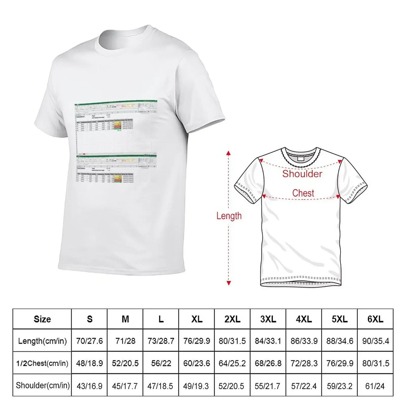 Excel spreadsheet T-Shirt kawaii clothes Short sleeve tee black t-shirts for men