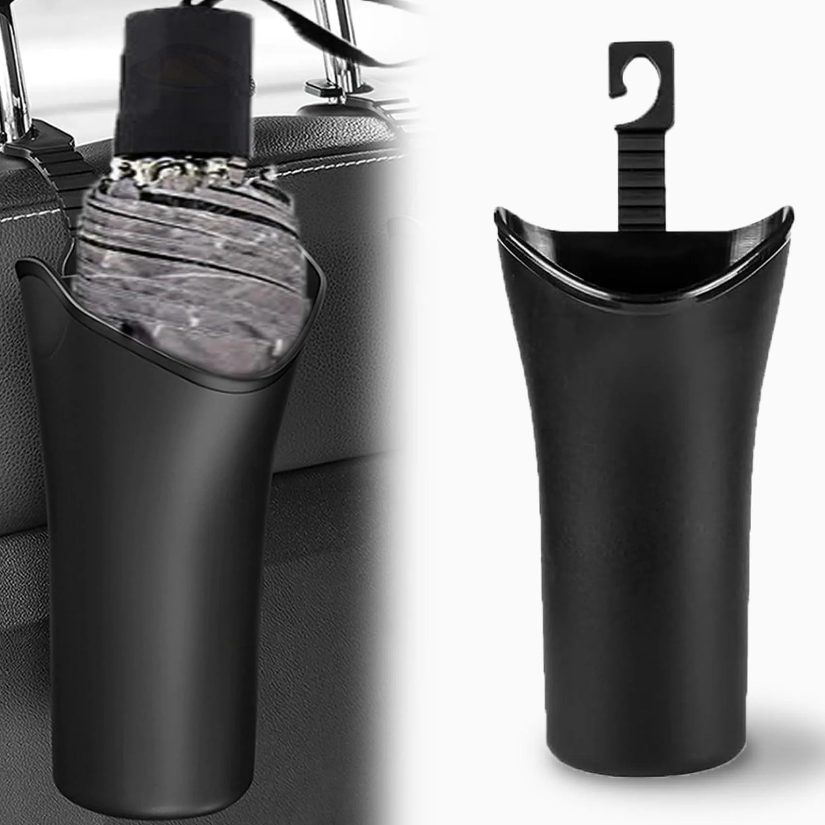 Multi-Purpose Waterproof Umbrella Storage Bucket Car Seat Headrest Hooks Included Versatile Organizer for Vehicle