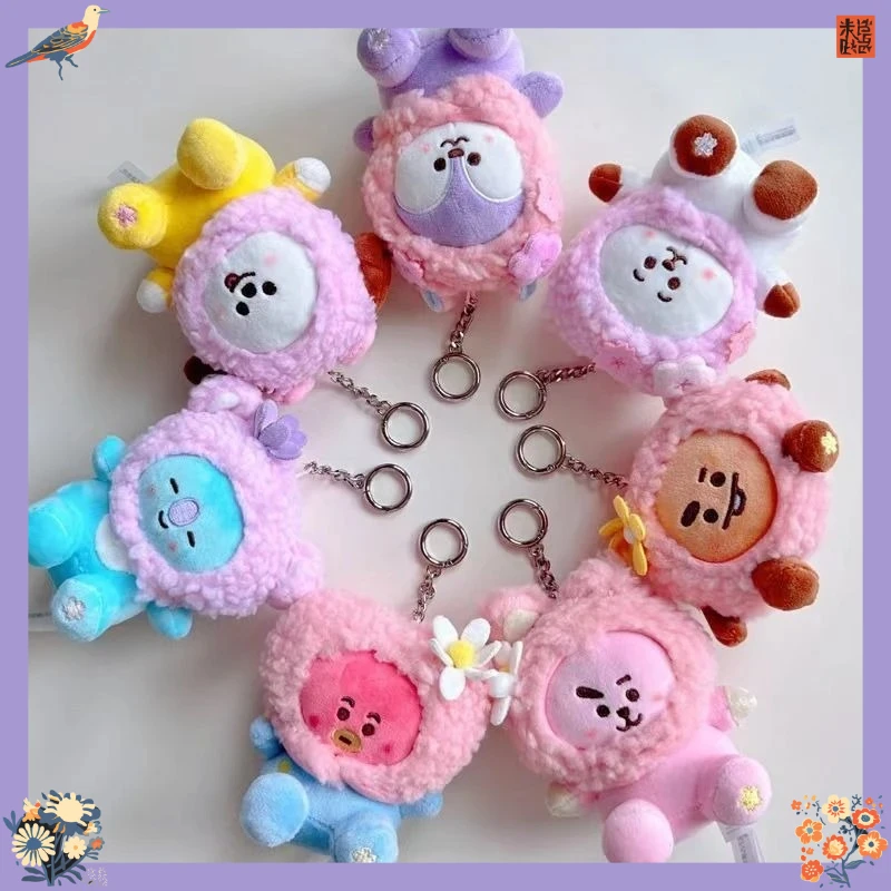 

BT21 Cherry Blossom Series Fur-Personalized Doll Hangers Cartoon Dolls Baby Dolls Cute Bags Hanging Decorations Birthday Gifts