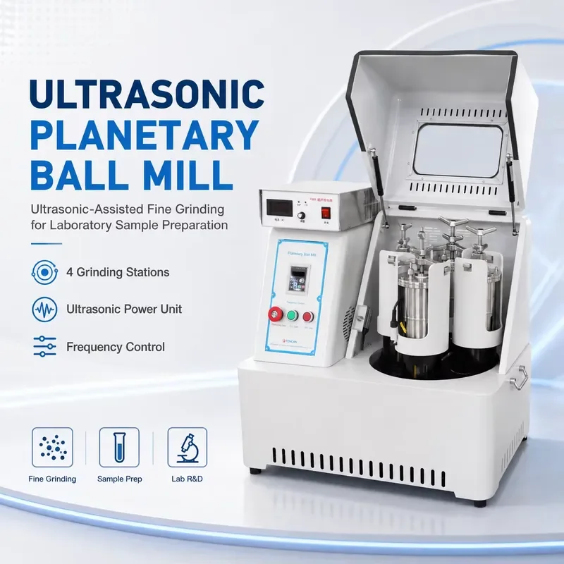i TENCAN Ultrasonic Planetary Ball Mill 4-Jar Variable Speed Laboratory Nano Powder Grinding and Dispersion Machine