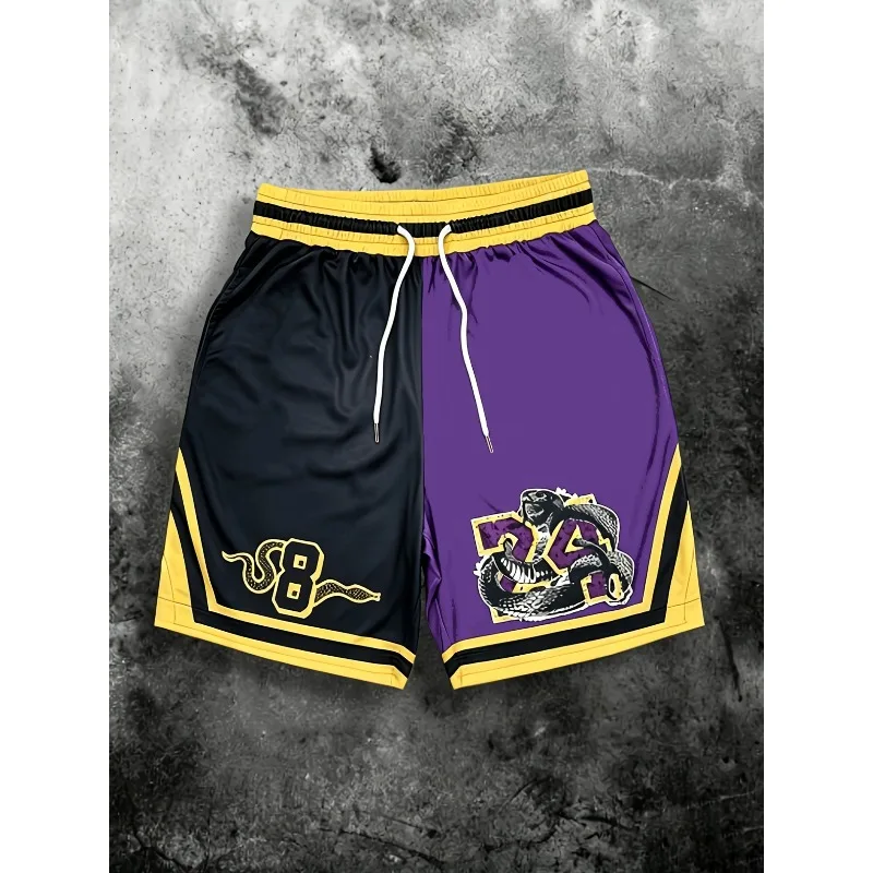 2026 New Fast Drying Sports Shorts with Snake Print 8 and 24 Designs, Suitable for Running, Jogging, Gym, Basketball Training