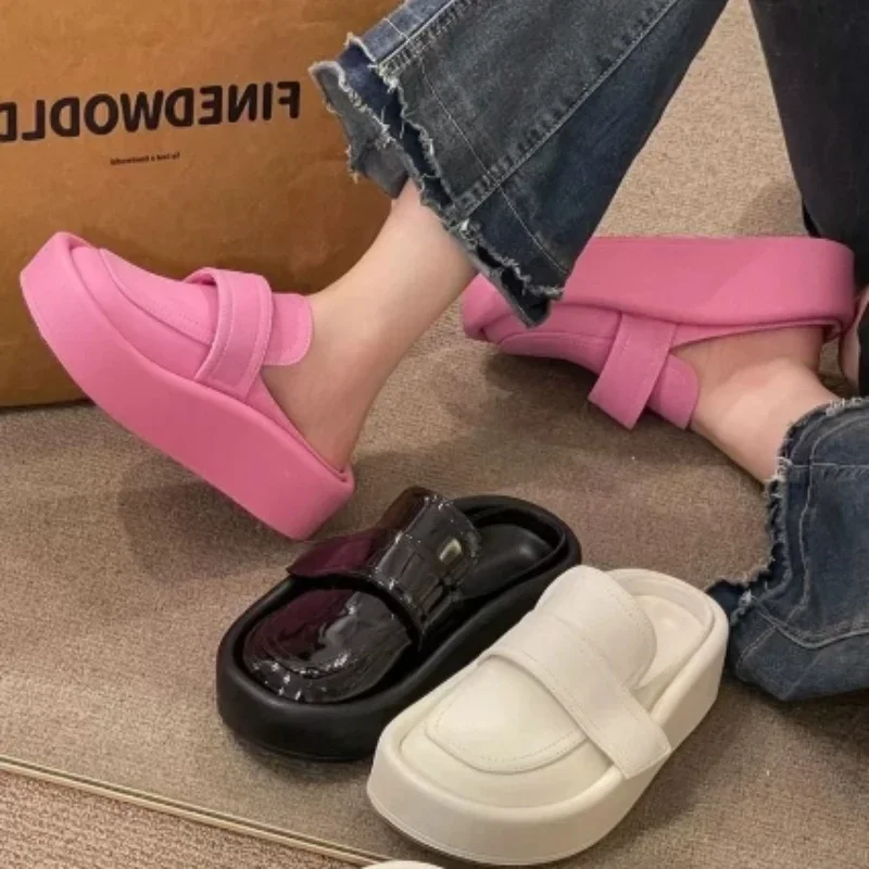 

Comfortable all seasons easy to match with soft bottom women's slippers fashionable outdoor Roman sandals casual lazy half drag