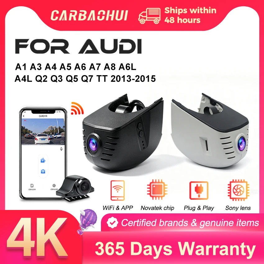 4K 2160P Car DVR Wifi Dash Cam Video Recorder Dual Lens Easy Installation For Audi A1 A3 A4 A5 A6 A7 A8 A6L A4L Q2 Q3 Q5 Q7 TT