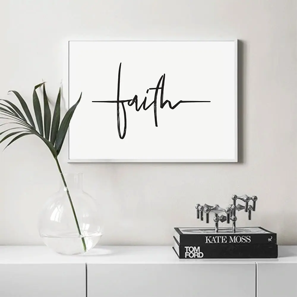 Faith Quote Poster Bible Verse Wall Art Print Minimalist Picture Minimalist Canvas Painting Living Bedroom Home Decor Poster