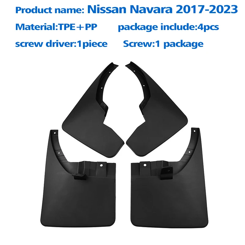 2017-2023 FOR NISSAN Navara NP300 Mud Flaps Guard Splash Mudflaps Mudguard Fender Car Accessories Front Rear 4pcs