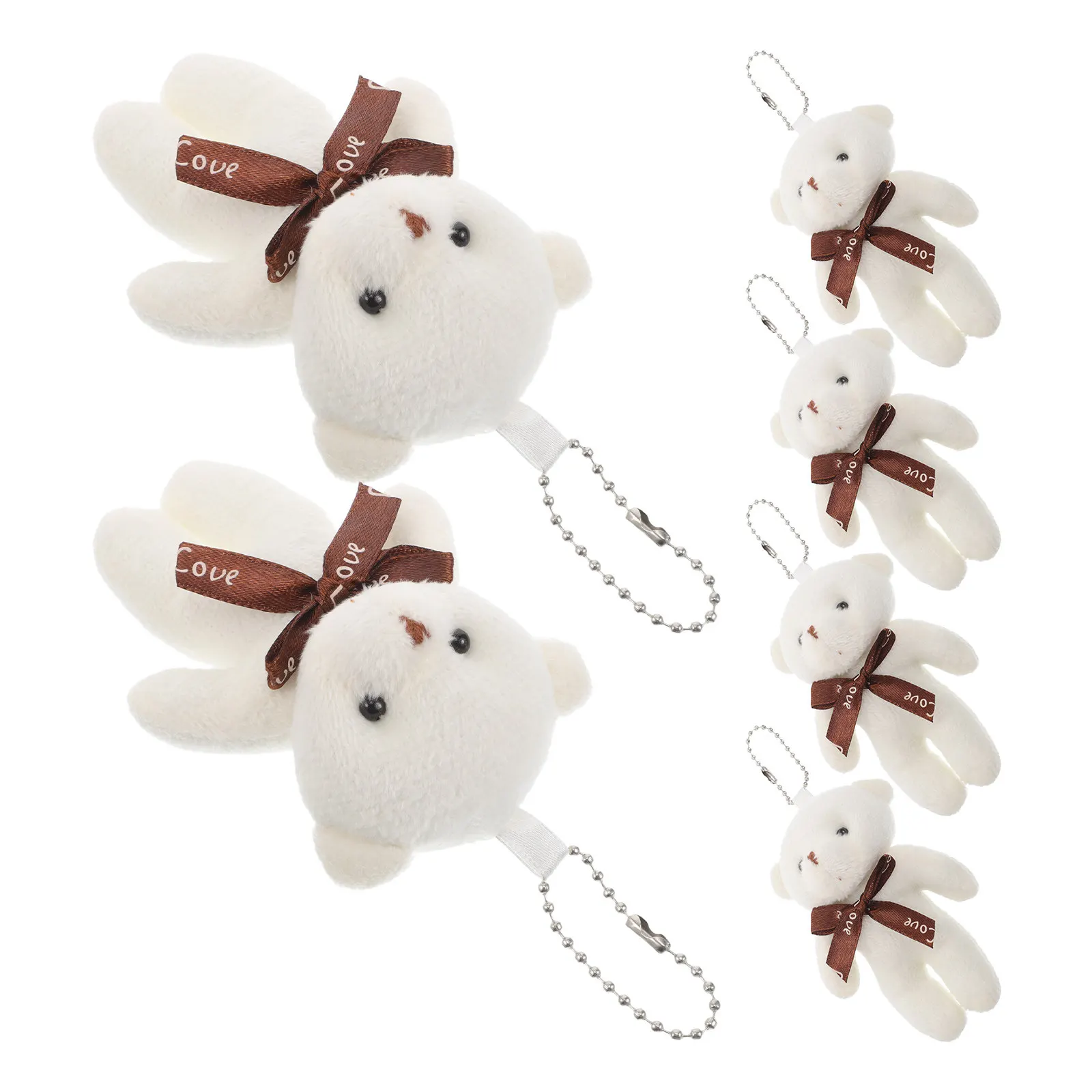 

Набор из 6 брелоков-мишек: мягкие мини-подвески в виде плюшевых животных, милые аксессуары для сумок и рюкзаков, декоративные украшения для дома и офиса