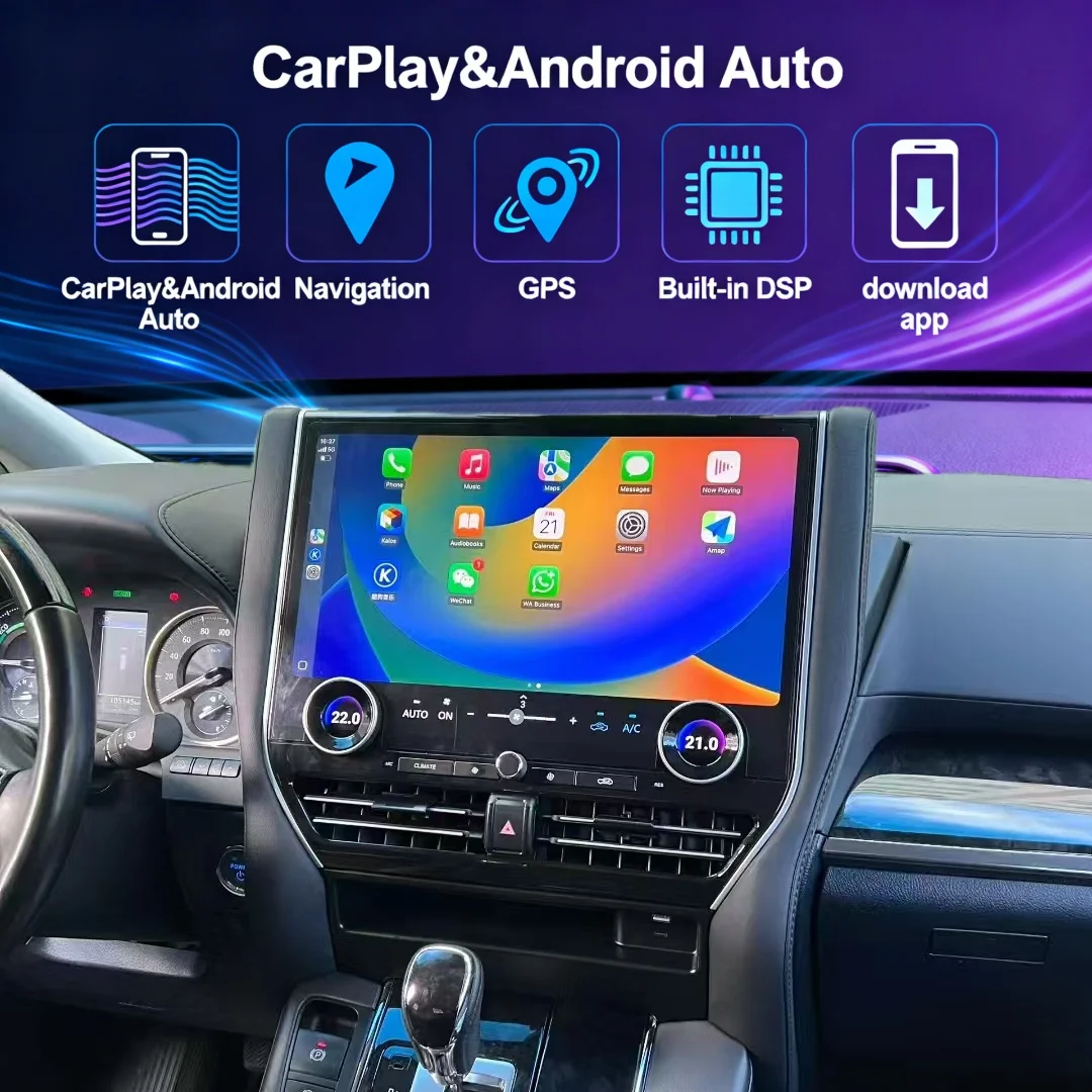 16.8inch For Toyota Alphard Vellfire Upgrade 40 Series 2015-2023 Carplay Android 13 Car Radio Navi GPS Auto Multimedia Player 4G