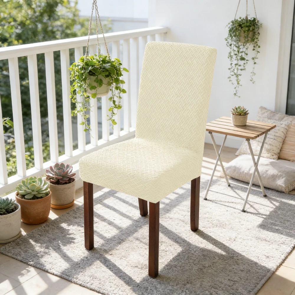 Elastic Chair Cover Jacquard Stretch Universal Cheap Chair Seat Covers with Back for Wedding Dining Room Chairs for Home