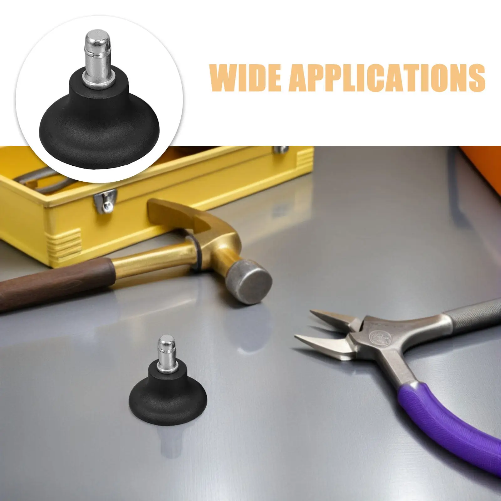 10Pcs Universal Screw in Push in Chair Glides Black Polyurethane Fixed Caster Wheels for Office Computer Drafting Gaming Chairs