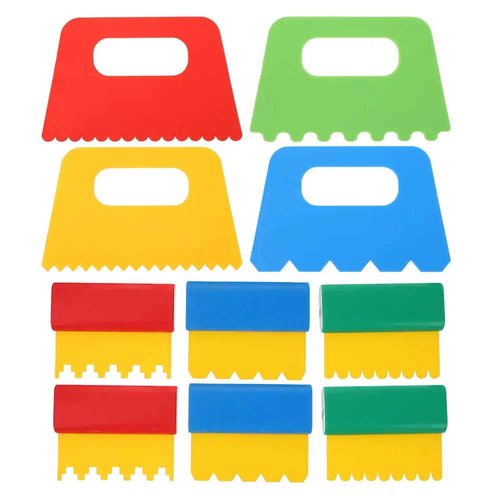 

10 Pcs Line Scraping Brush Plastic Draw Scraper for Kids Early Learning Kindergarten Paint Tools Pigment Scraper Creative