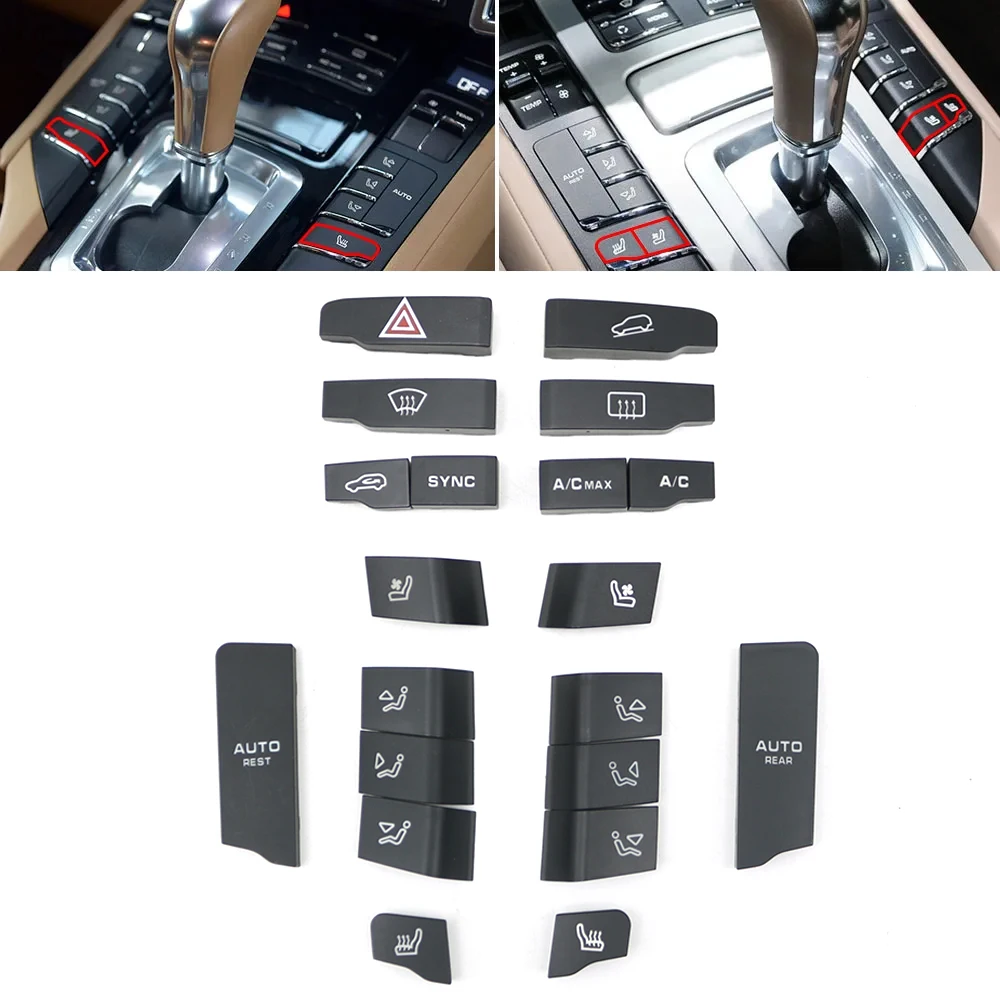 Front Center Console Panel Seat Heat AC Climate Control Switch Button Cover Trim For Porsche Cayenne 92A Panamera 970 Macan 95B