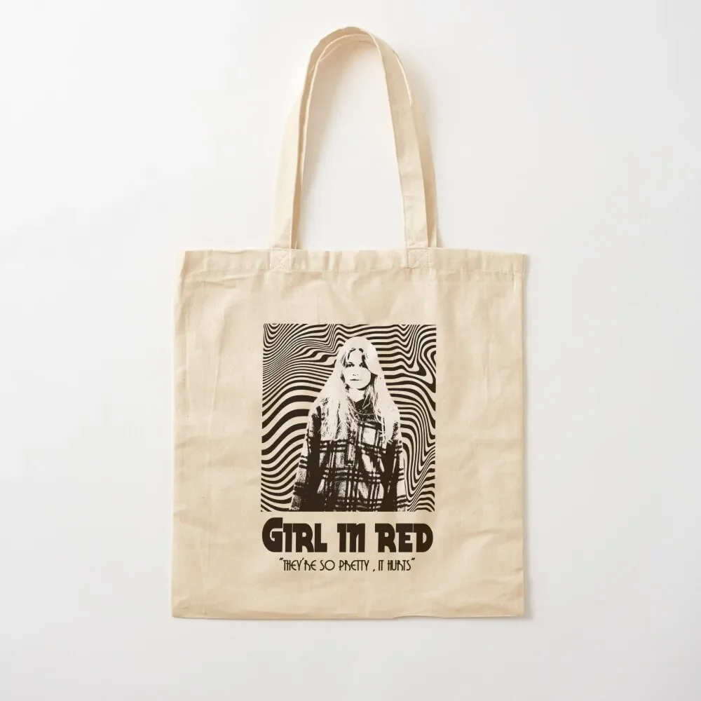 

Girl in red Retro Tote Bag Women's shopper Cloth bags canvas tote men's