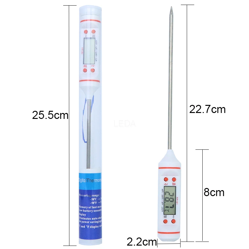 1Pcs TP101 Digital Thermometer Meat Cooking Food Kitchen BBQ Probe Water Milk Oil Liquid Oven Temperaure Sensor Pen Meter