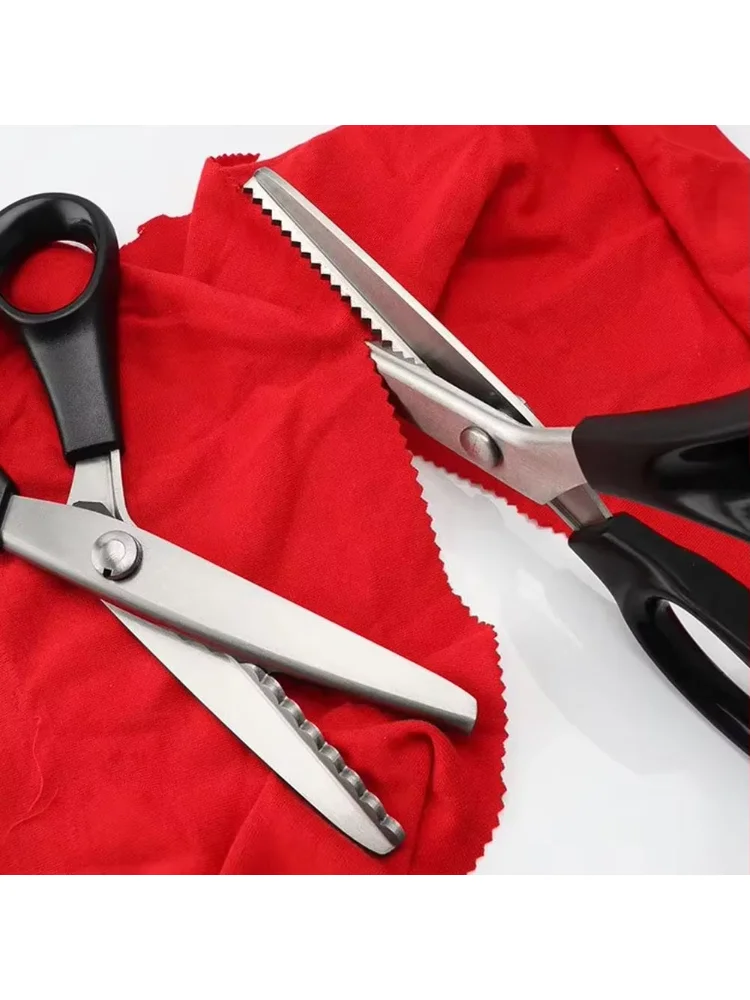 Stainless Steel Tailor Scissors Pinking Shears Professional Crafts Dressmaking Zig Zag Cut Scissors home Sewing Scissors Fabric