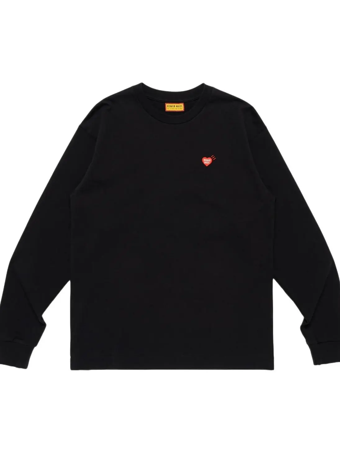 HUMAN MADE Heart Logo Patch Long Sleeve T Shirt FW26 Boxy Crew Neck Cotton Unisex