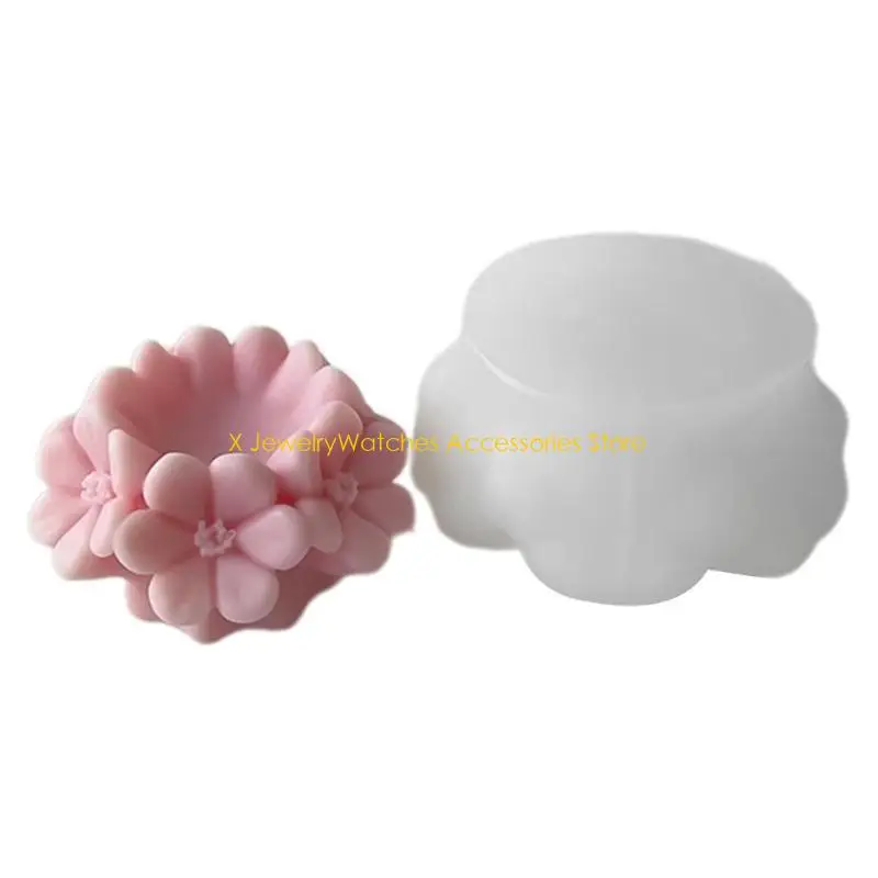 

31KD 3D силиконовая форма в форме цветка, ароматическая форма для свечей, эпоксидная форма для ароматерапии